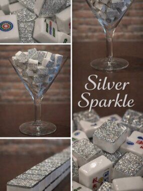 Automatic Mah Jongg Tiles Designer Series - Silver Sparkle (36MM)